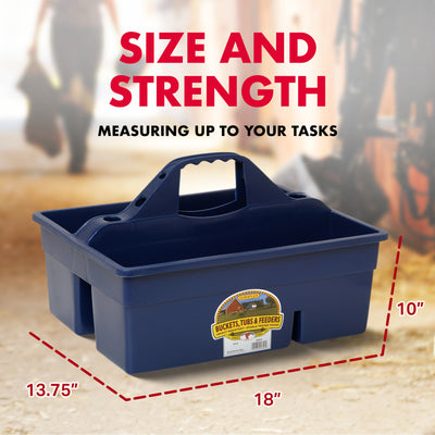 Little Giant Plastic Box Organizer w/2 Compartments & Grip Handle, Navy (Used)