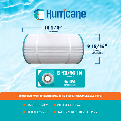 Hurricane Filters HF9475-01 Advanced Pool and Spa Cartridge Filter Replacement - VMInnovations