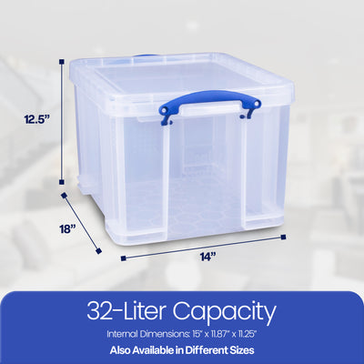 Really Useful Box 32 Liter Storage Container w/Snap Lock Handles (3pk)(Open Box)