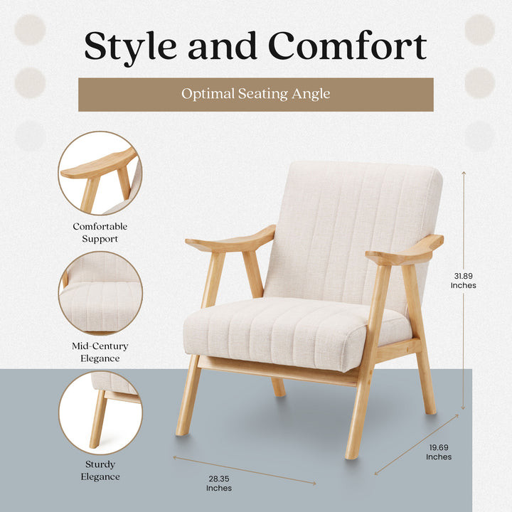 JOMEED Modern Accent Chair w/ Upholstered Wooden Frame and Fabric Cushion (Used)