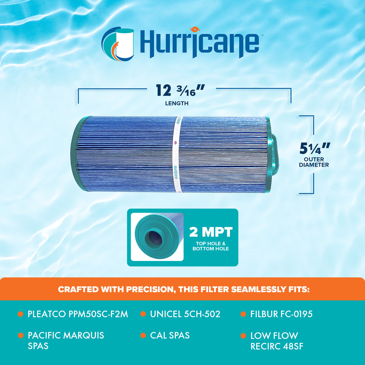 Hurricane 4 Pack HF5H502-01M Elite Aseptic Pool Spa Filter Cartridge Replacement