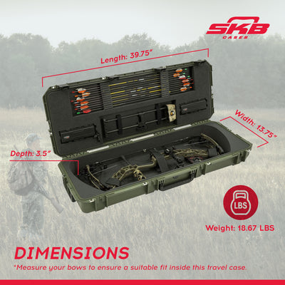 SKB Cases Hard Exterior Waterproof Parallel Limb Bow Case, Green (Used) - VMInnovations