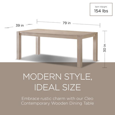Maven Lane Cleo Contemporary Wooden Dining Table in Refined White Finish - VMInnovations