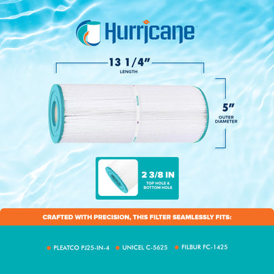 Hurricane HF5625-01 Advanced Pool and Spa Filter Cartridge Replacement, White - VMInnovations