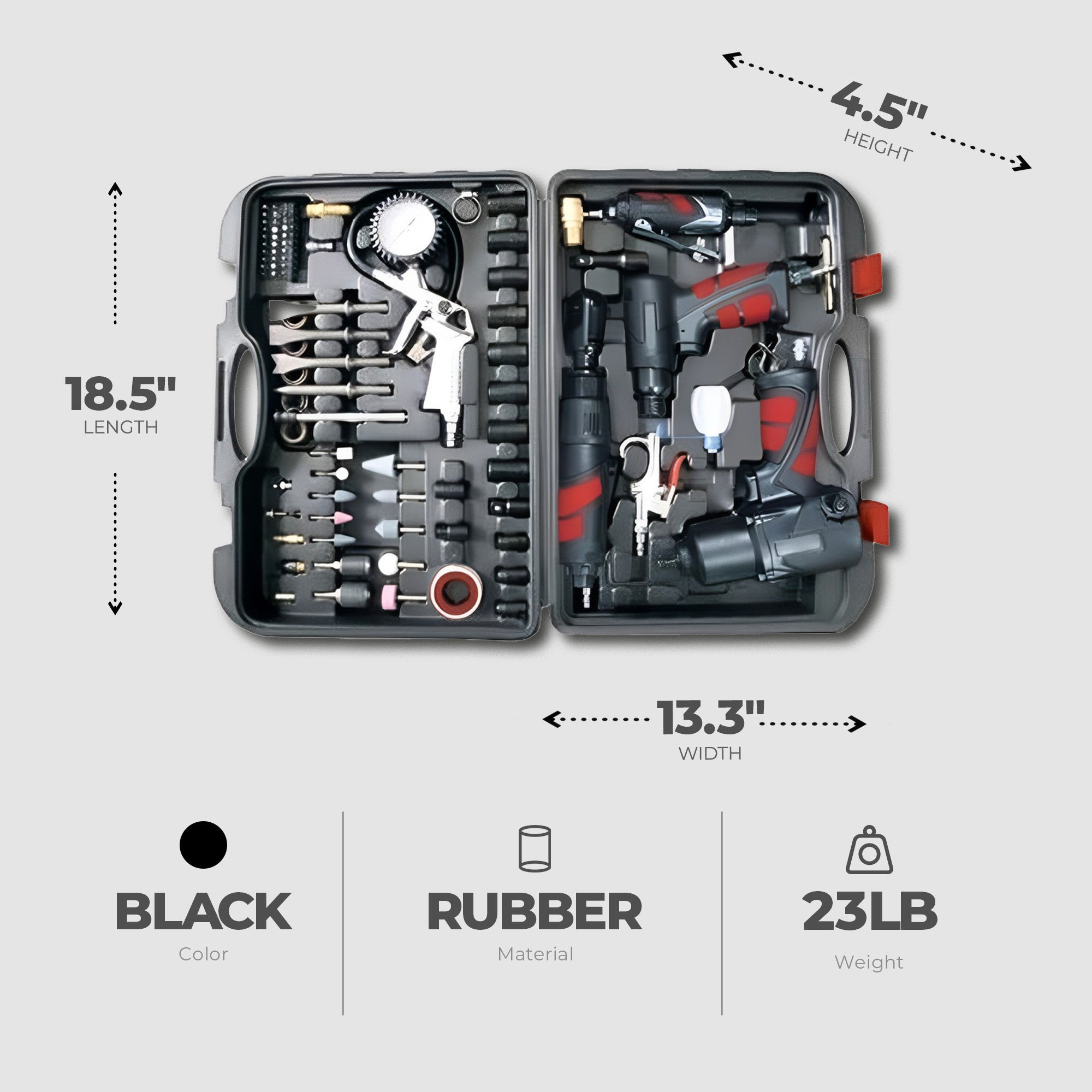Master Mechanic 100 Piece Air Tool Kit with Impact Wrench and Ratchet Wrench - VMInnovations