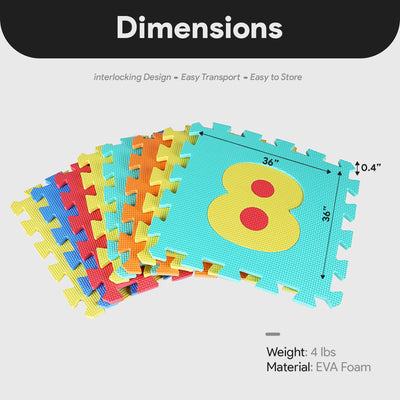 BalanceFrom 9 Color Interlocking Letter Puzzle Exercise Play Mats, 36 (Used) - VMInnovations