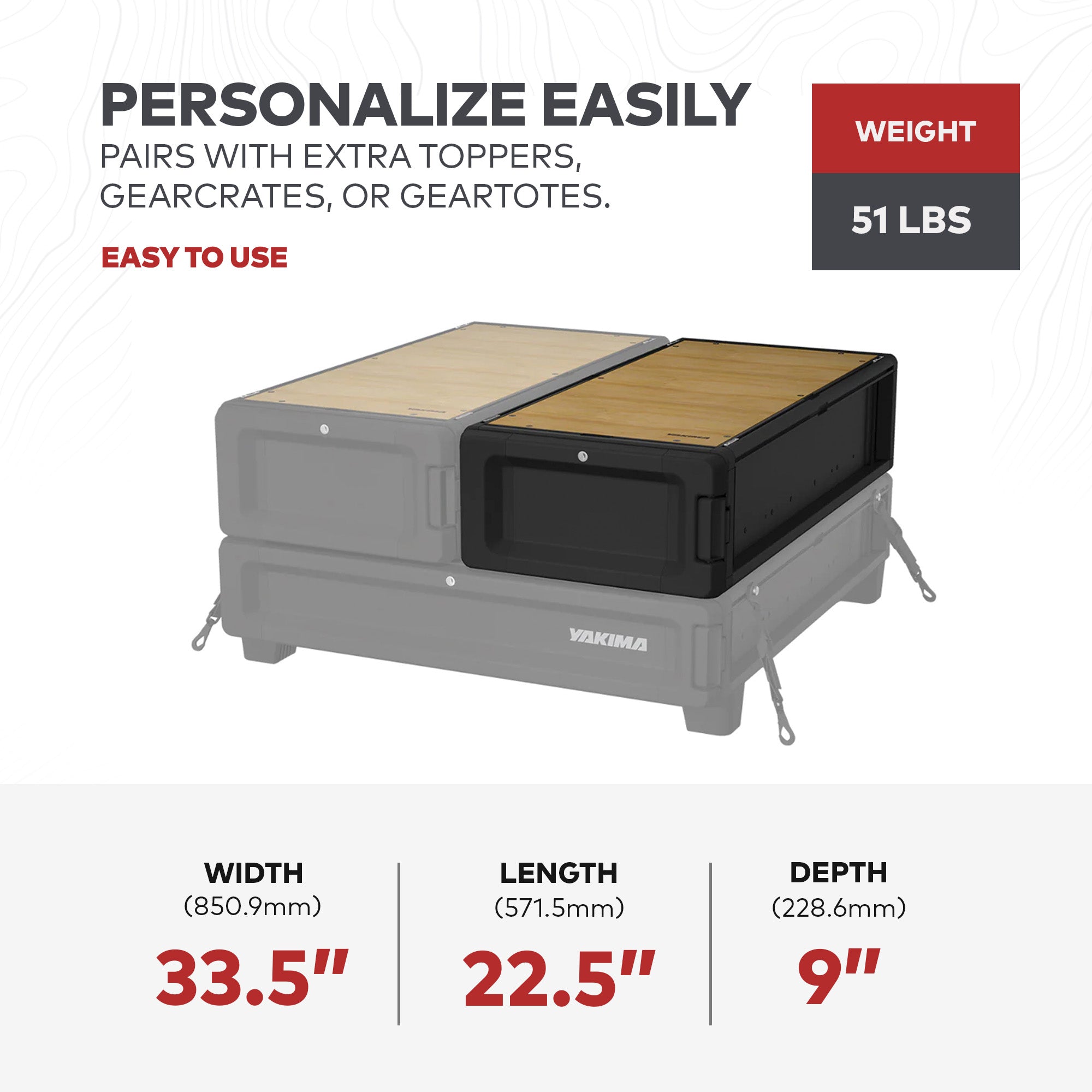 Yakima MOD Topper XL Half Sized Drawer Add On w/Finished Top Surface (Open Box)