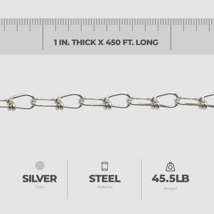 Campbell Chain & Fittings Steel Zinc Plated Inco Double Loop Chain Square Pail
