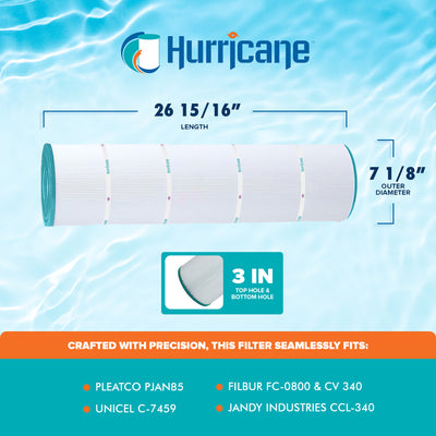 Hurricane Advanced Pool Filter Cartridge for PJAN85, C-7459, FC-0800 (4 Pack)