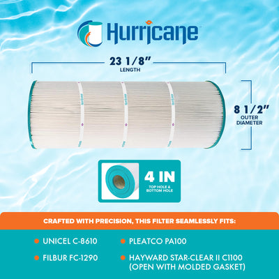 Hurricane Advanced Spa Filter Cartridge for Pleatco PA100 and Unicel C-8610