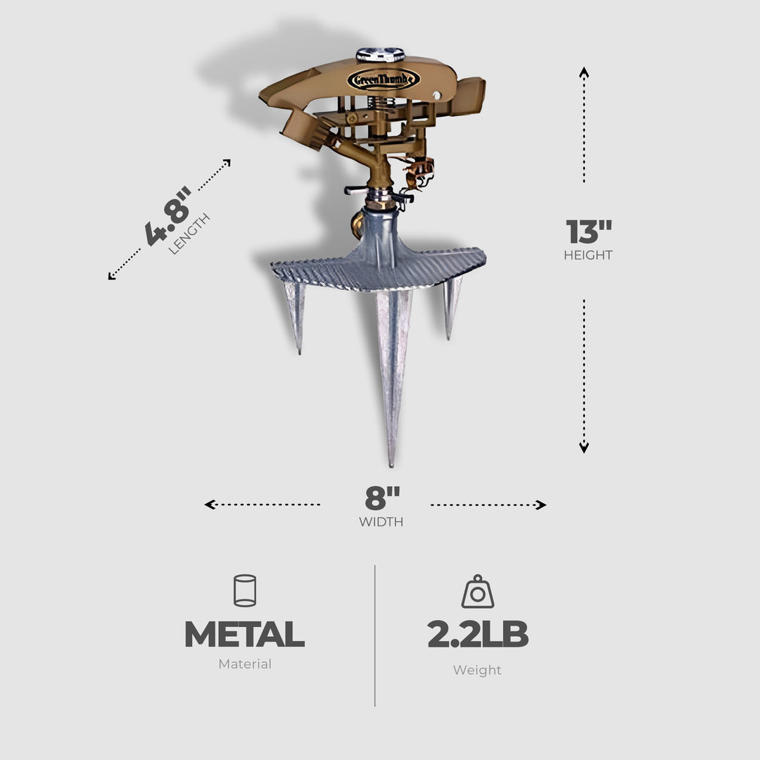 Green Thumb 8,500 Square Feet 106 Ft Diameter Coverage Solid Metal Sprinkler