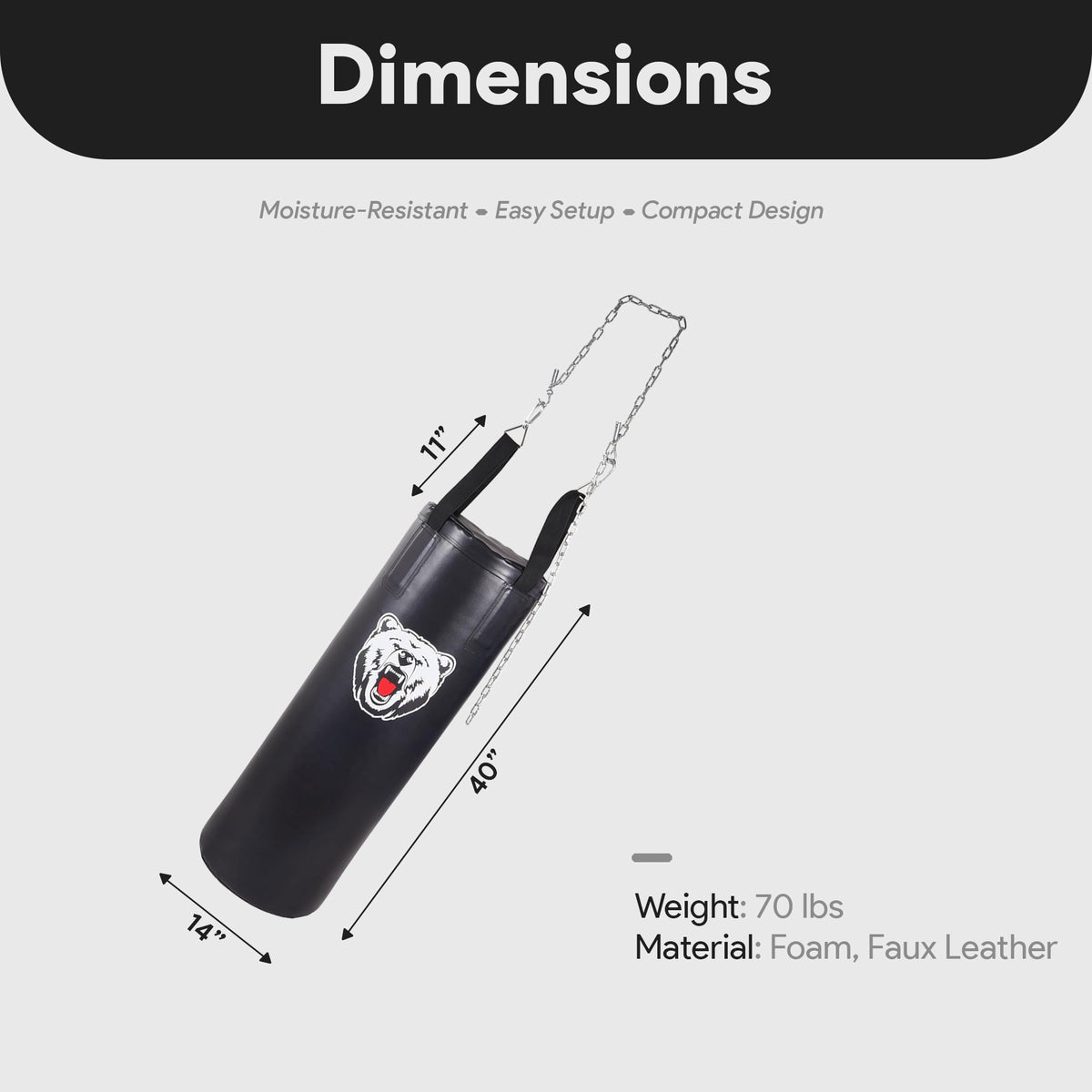 BalanceFrom Fitness Workout MMA 70 Pound Heavy Boxing Punching Bag with Chains - VMInnovations