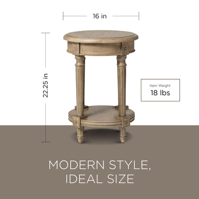 Maven Lane Pullman Traditional Round Wooden Side Table inGrey Finish (For Parts) - VMInnovations