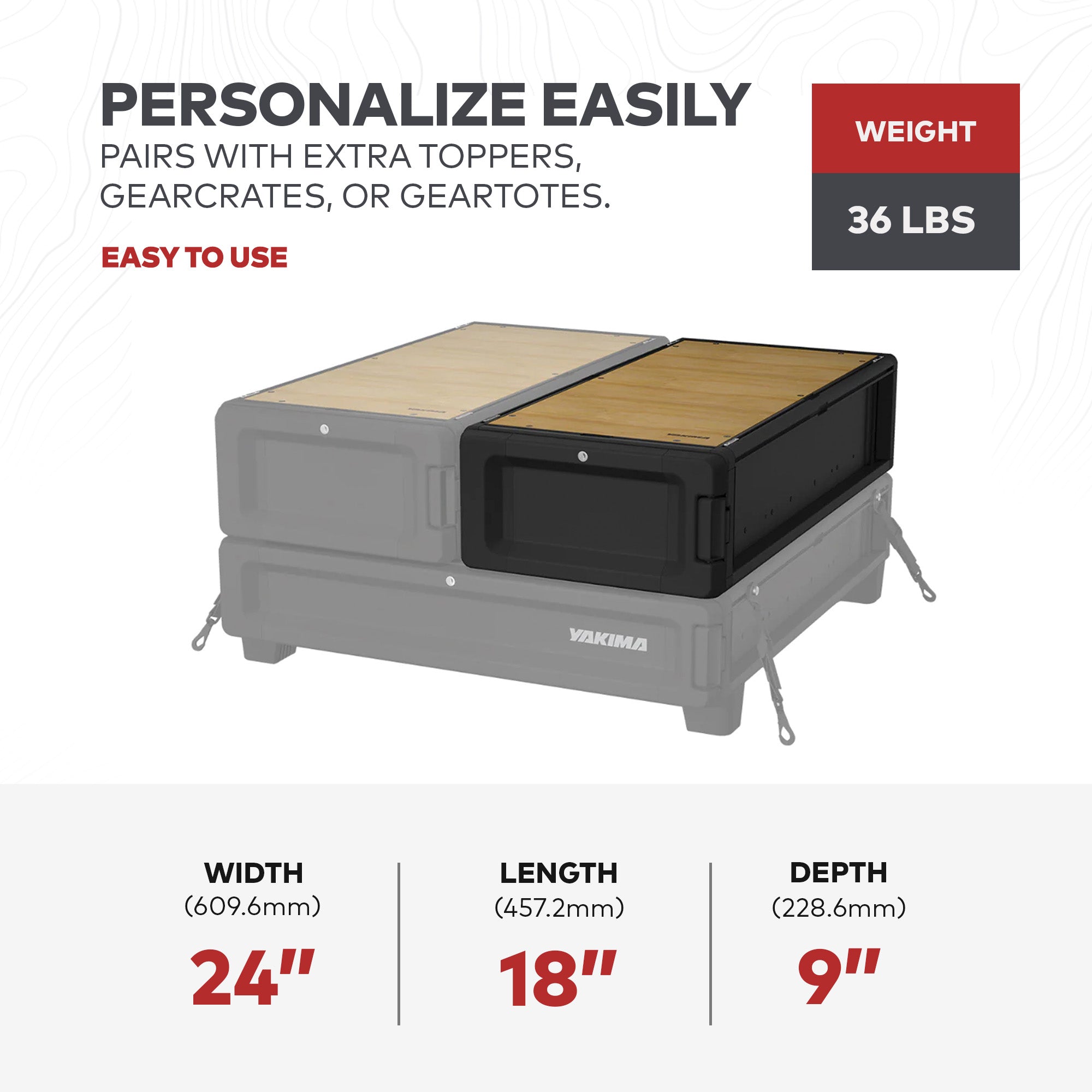 Yakima MOD Topper Medium Drawer Add On w/ Top Surface and SKS Lock (Open Box) - VMInnovations