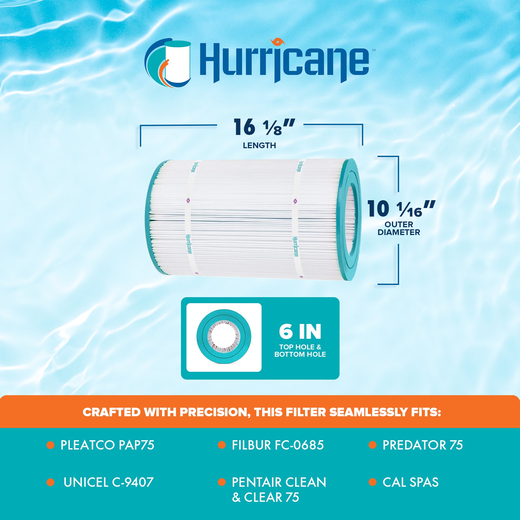 Hurricane 4 Pack HF9407-01 Advanced Pool and Spa Filter Cartridge Replacement