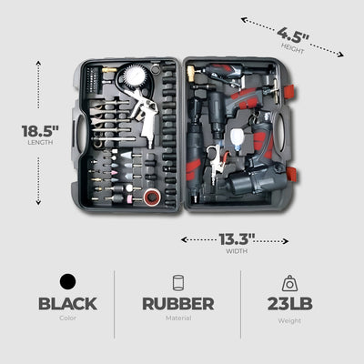 Master Mechanic 100PC Air Tool Kit with Impact Wrench and Ratchet Wrench (Used) - VMInnovations