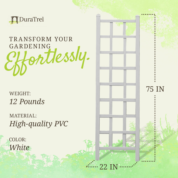 Dura-Trel Providence 22 x 75" PVC Vinyl Outdoor Garden Patio Trellis(For Parts)