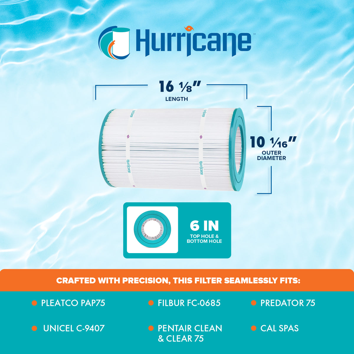 Hurricane 4 Pack HF9407-01 Advanced Pool and Spa Filter Cartridge Replacement