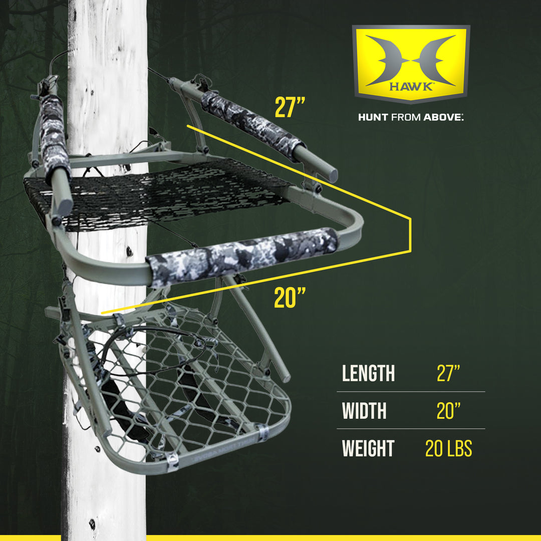 Hawk Ultra-Lite Climber, Tree Stand Hunting Gear, Hammock Net Seat, 38.75x23.25"