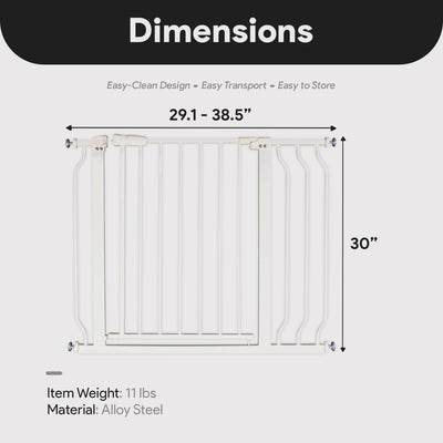 BalanceFrom Walk-Thru Safety Gate for Baby and Pets, 29.1-38.5"W, 30"H, White