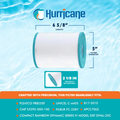 Hurricane 6 Pack HF4405-02 Advanced Pool and Spa Filter Cartridge Replacement