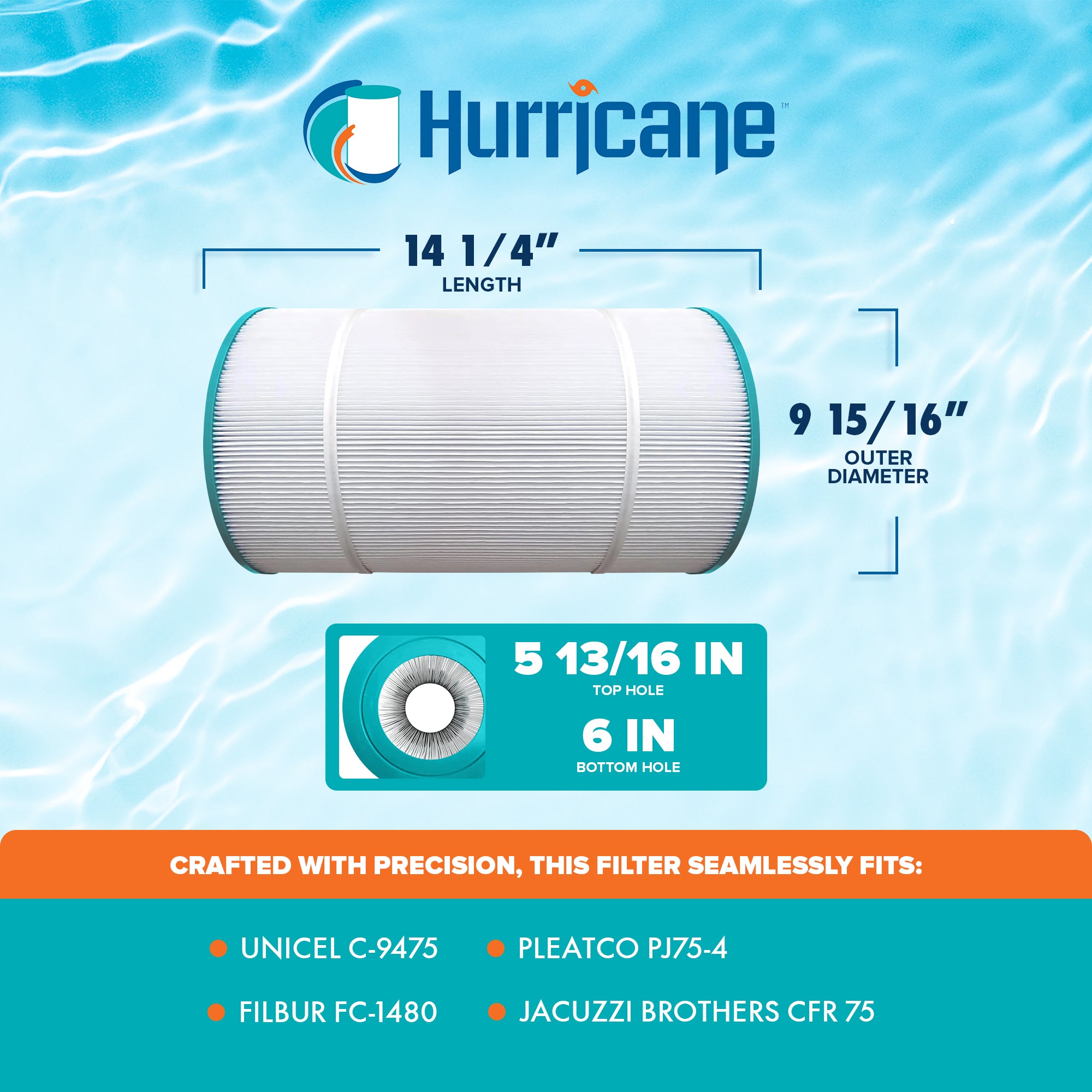 Hurricane Filters HF9475-01 Advanced Pool and Spa Cartridge Filter (Open Box) - VMInnovations