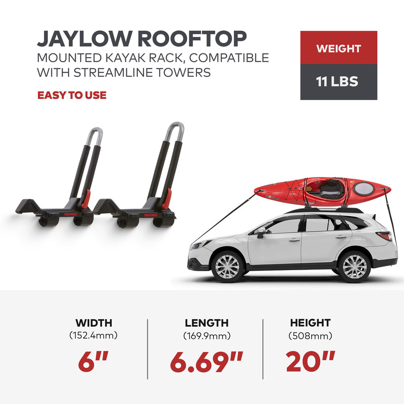 Yakima JayLow Rooftop Mounted Kayak Rack for Carrying Up To 2 Kayaks (Used)