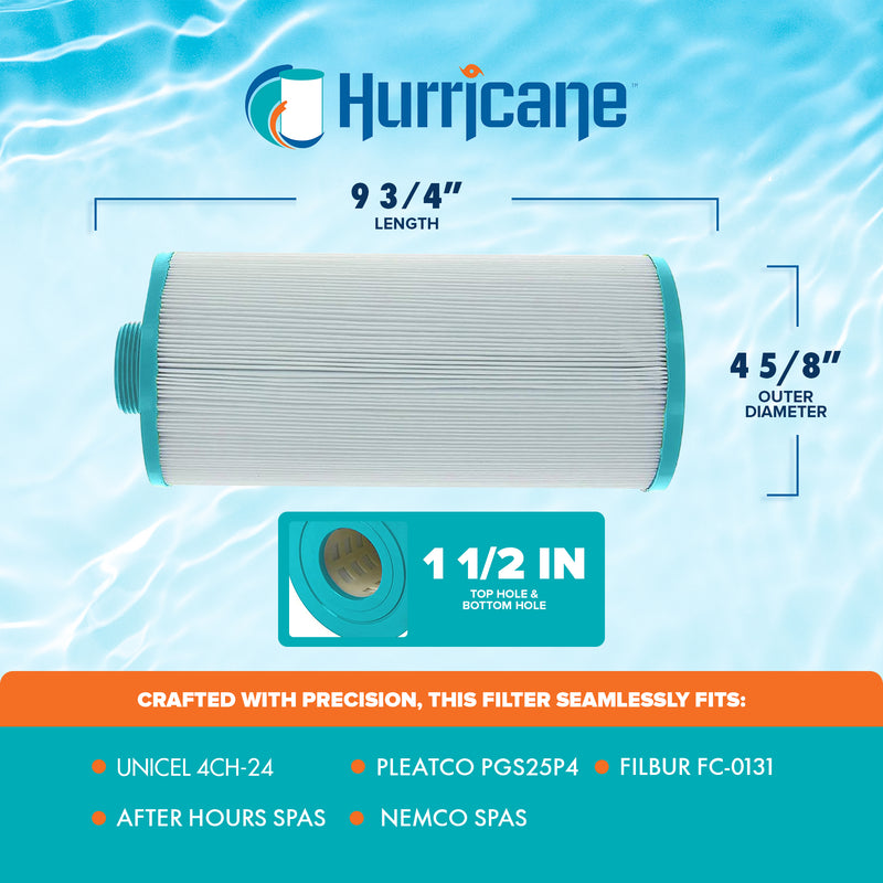 Hurricane Spa Filter Cartridge for Pleatco PGS25P4 and Unicel 4CH-24 (Open Box)