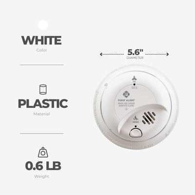 First Alert 2 Pack Smoke and Carbon Monoxide Alarm Detector with 9 Volt Battery
