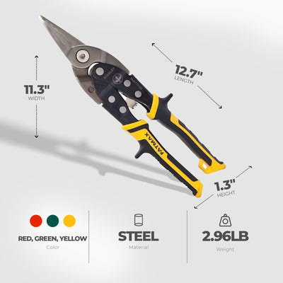 Stanley 3 Piece FatMax Aviation Tin Snip Set with Chrome Molybdenum Steel Blades - VMInnovations