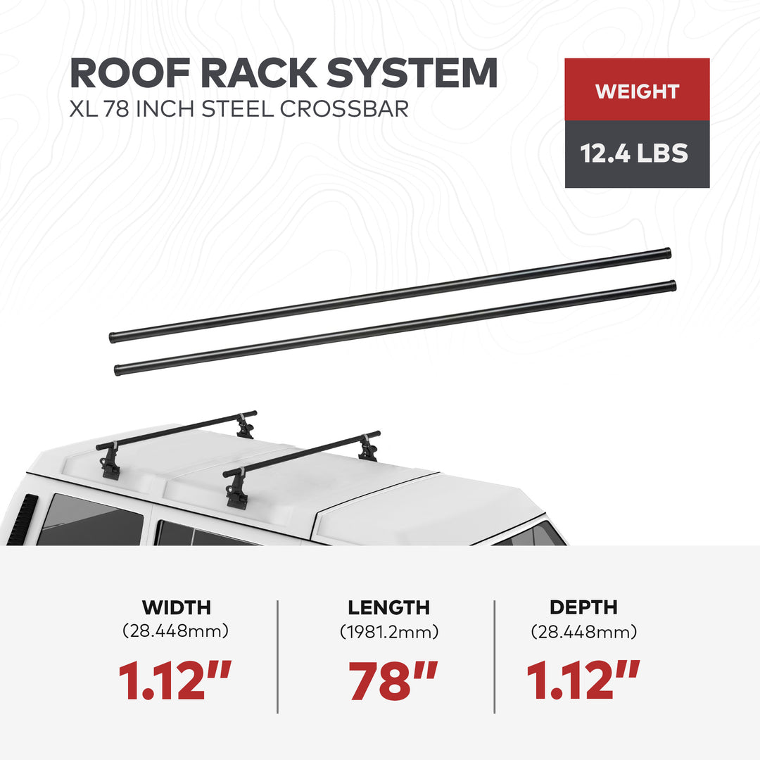 Yakima RoundBar XL 78 Inch Steel Round Roof Rack System Crossbars,2Pk(Open Box)