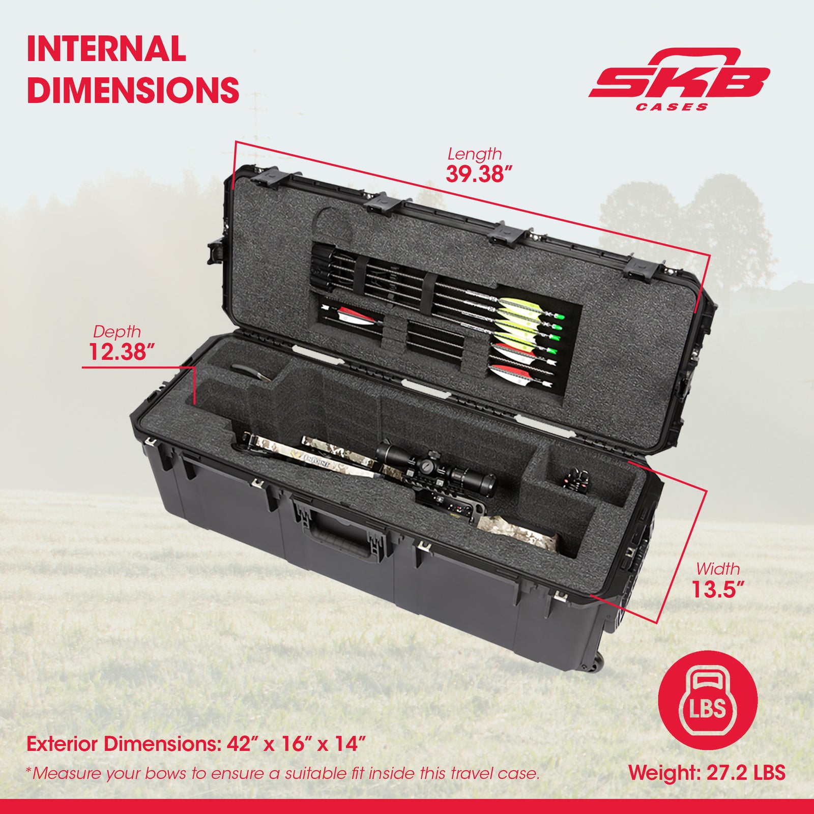 SKB iSeries 10 Point Vapor RS470 Heavy Duty UV Resistant Crossbow Case, Black - VMInnovations