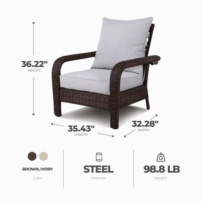 Four Seasons Courtyard Montego Bay Set of 2 Adjustable Patio Chairs w/ Cushions - VMInnovations