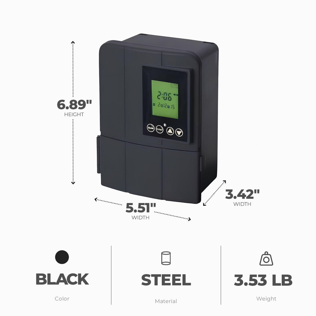 Fusion Low Voltage Outdoor LED Lighting Transformer with Timer, 50 Watt, Black - VMInnovations