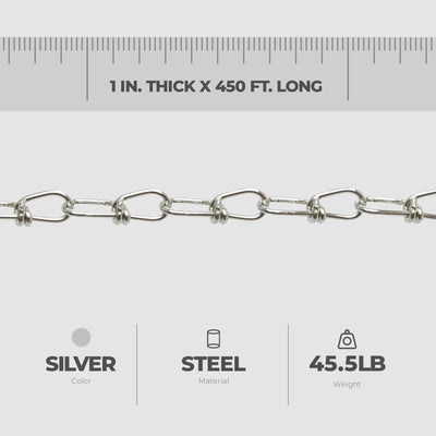 Campbell Chain & Fittings Steel Zinc Plated Inco Double Loop Chain Square Pail