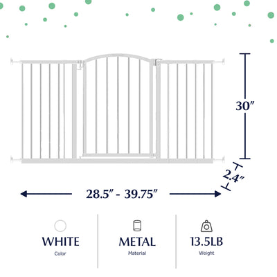 Ozzy & Kazoo 30" Tall Wide Walk Through Gate For Doorways/Stairways (Open Box)