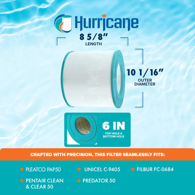 Hurricane Replacement Spa Filter Cartridge for Pleatco PSD125 & Unicel C-8320