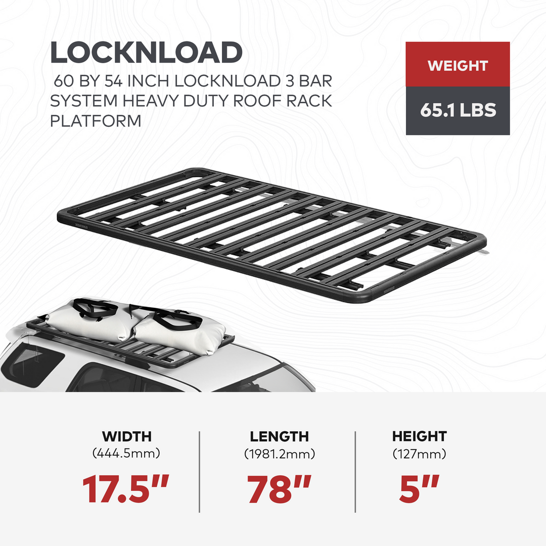 Yakima 60 by 54 Inch LockNLoad 3 Bar System Heavy Duty Roof Platform (Open Box)