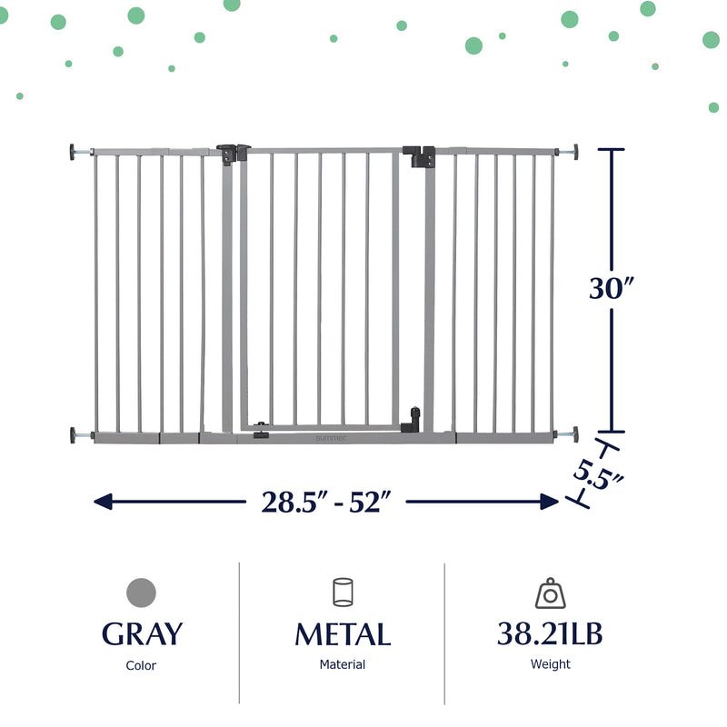 Ingenuity Summer Infant Central Station Safety Pet & Baby Gate, Gray (Open Box)