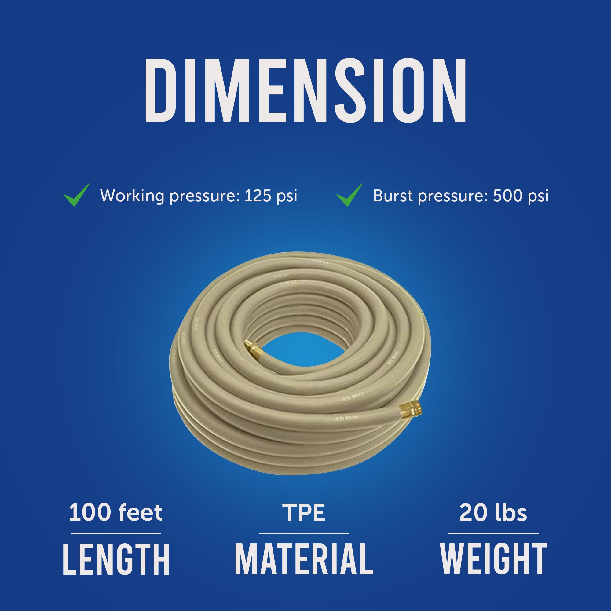 Underhill ProLine Gold Series 3/4 Inch x 100 Foot Garden Water Hose (Open Box)