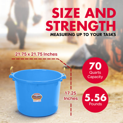 Little Giant 70 Quart Durable and Versatile Utility Muck Tub w/Handles, Berry - VMInnovations