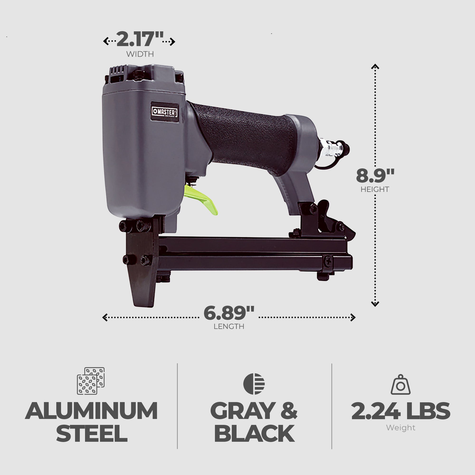 Master Mechanic Pneumatic Upholstery Stapler, 22 Gauge Heavy Duty Staple Gun - VMInnovations