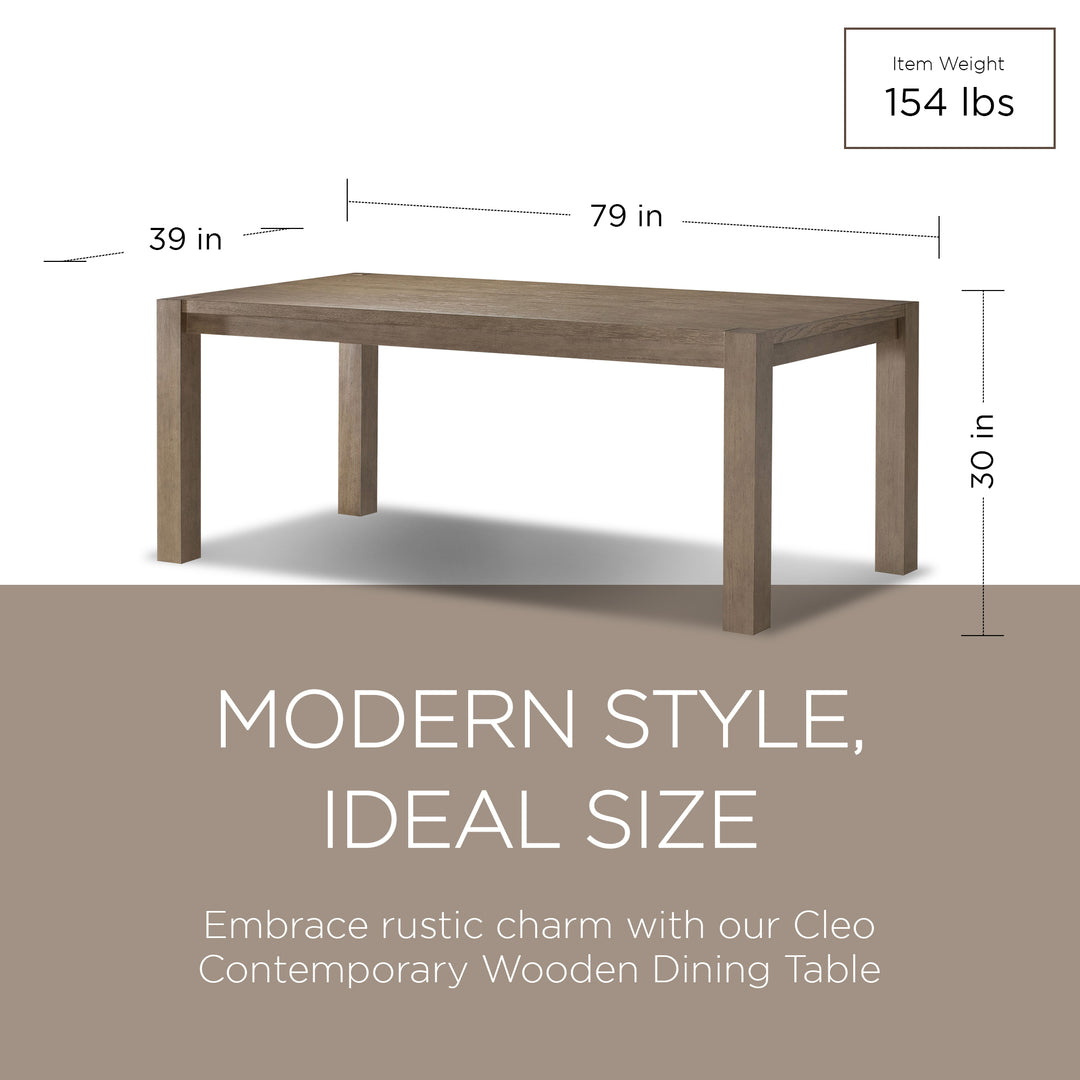 Maven Lane Cleo Contemporary Wooden Dining Table in Refined Grey Finish (Used)