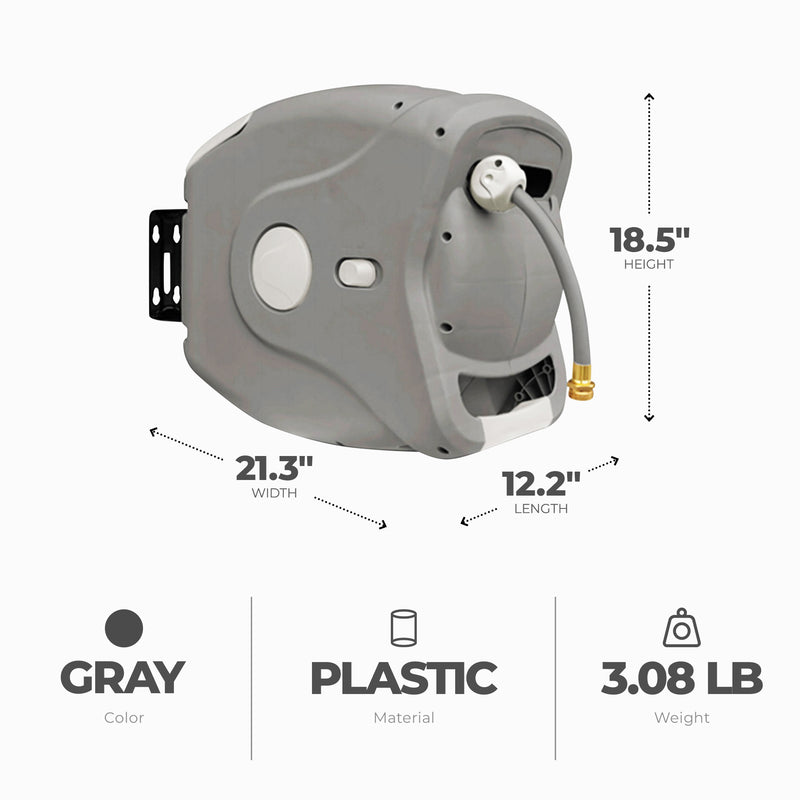Sunneday XW-30B Wall Mounted Retractable Hose Reel Holds 100 Feet (Open Box)