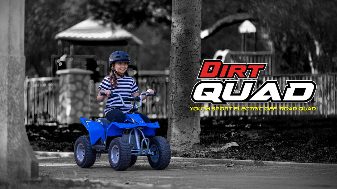 Razor Kids Electric Off Road Mini Dirt Quad Bike 4 Wheeler ATV 24 Volt, Blue