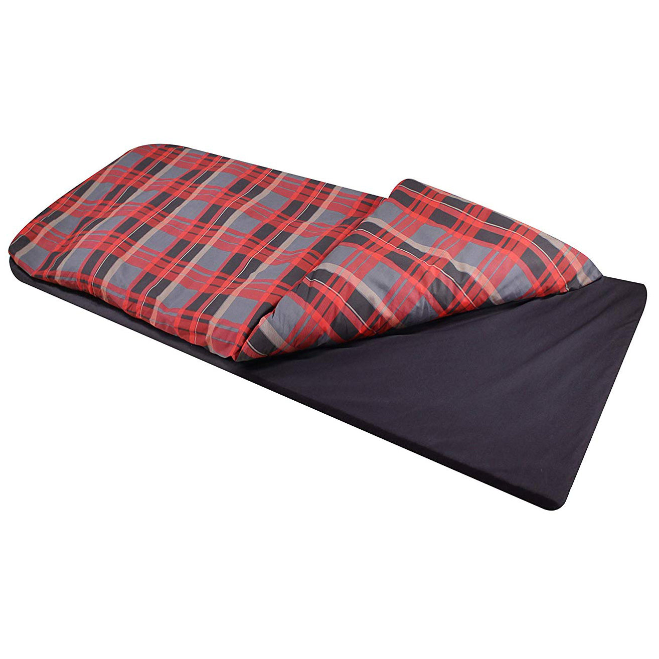 Disc-O-Bed Duvalay Adult XL Memory Foam Sleeping Pad Duvet Mat, Lumberjack Plaid - VMInnovations