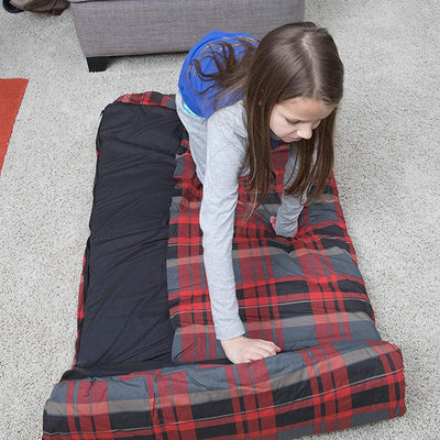 Disc-O-Bed Duvalay Memory Foam Sleeping Pad Duvet Mat, Lumberjack Plaid (Used) - VMInnovations