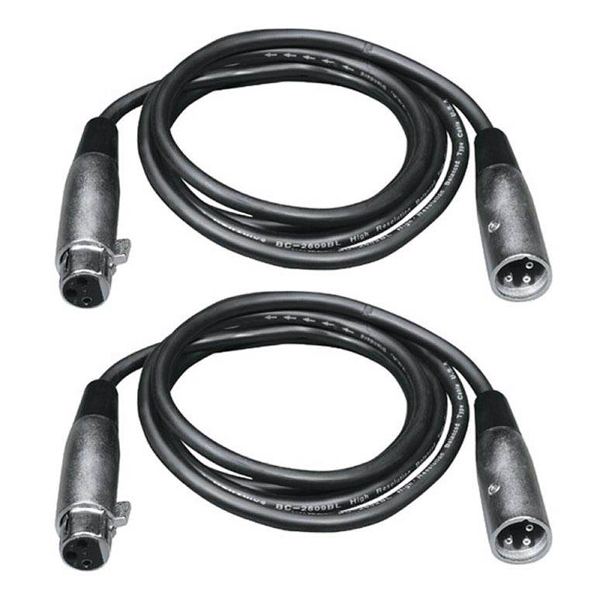 CHAUVET DJ I 10 Foot Male to Female 3 Pin DMX Lighting Effect Cables (2 Pack)