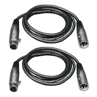 CHAUVET DJ I 10 Foot Male to Female 3 Pin DMX Lighting Effect Cables (2 Pack)