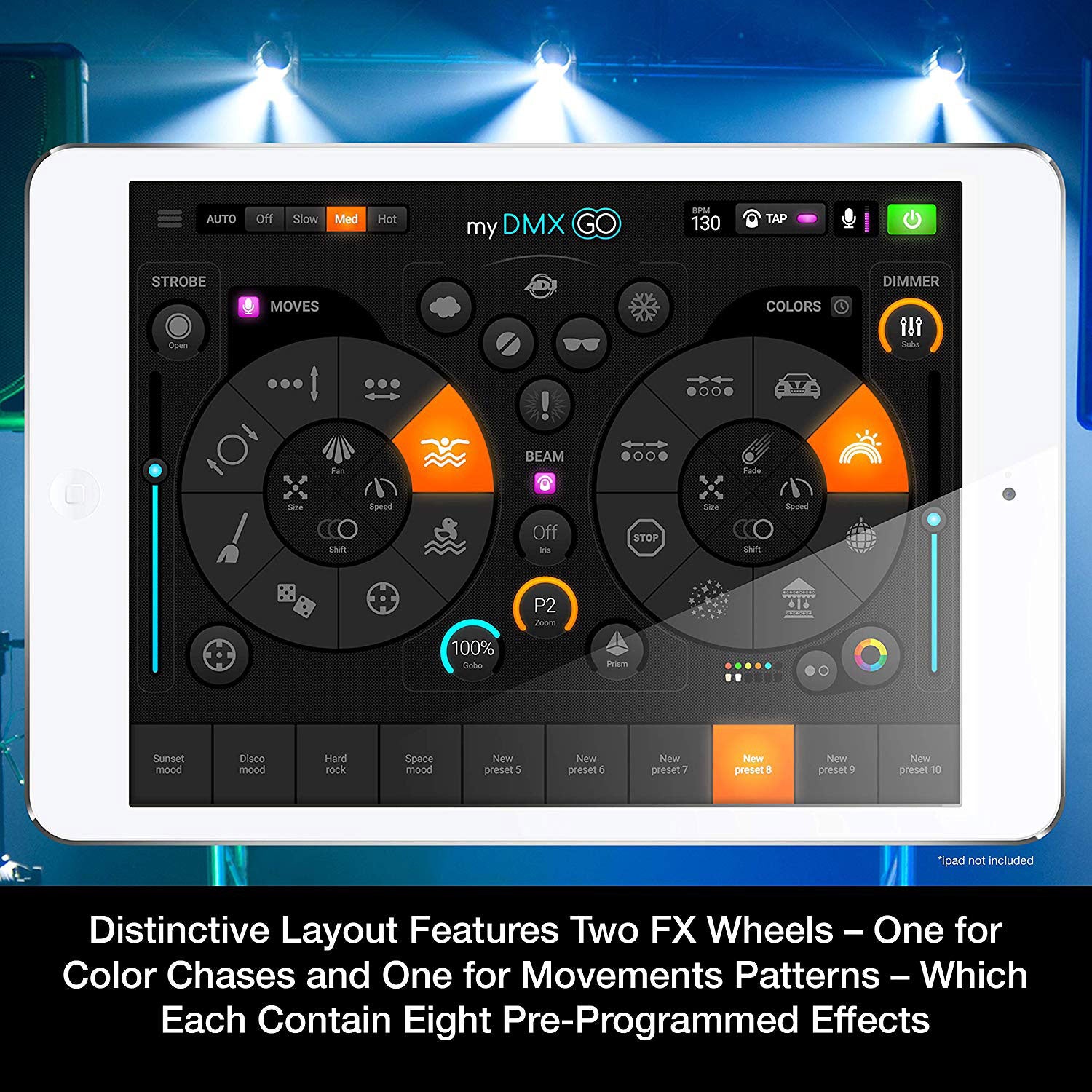 ADJ MYDMX GO Lighting Controller/DMX Lighting Control App for iPad or Android - VMInnovations